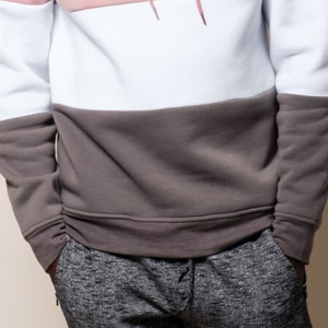 Personalizado Nuevo Diseño Bloque de color Contraste Hombres Sudaderas con capucha Media cremallera Sudadera - Product Image 4