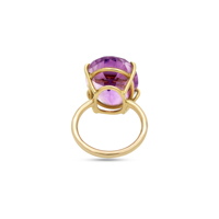 Nouvelle Arrivée Bagues de Fiançailles en Or Jaune Massif 18 carats avec Améthyste Naturelle Certifiée IGI, Fabriquées à la Main, pour Mariage et Fêtes, Vente en Gros