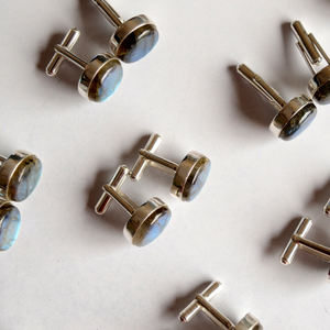 Venta al por mayor de gemelos de labradorita natural, accesorio de mesa de piedras preciosas, Clip de corbata para camisa para bodas, fiestas y regalos - Product Image 5