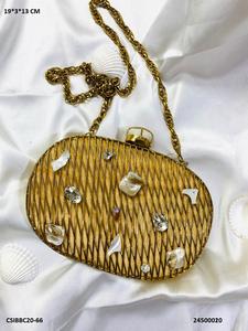 Exclusive Handmade Designer Evening <b>Bag</b> Bridal Brass Mother of Pearl Clutch <b>for</b> <b>Weddings</b> <b>for</b> <b>Brides</b> - Product Image 3