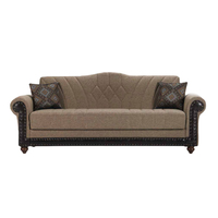 Canapé-lit convertible moderne turc avec rangement, en tissu et bois massif, pour salon - Meuble multifonctionnel pour la maison