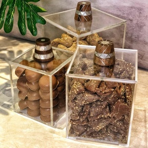 ชุดขวดอะคริลิค3ใบพร้อมลูกบิดไม้สำหรับตกแต่งงานแต่งงาน - Product Image 1