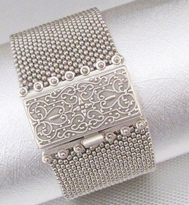 <b>Silver</b> seed bead <b>cuff</b> <b>bracelet</b>/ Beaded <b>bracelet</b> for women/ Bead <b>bracelet</b> with box clasp/ Birthday gift jewelry - Product Image 1