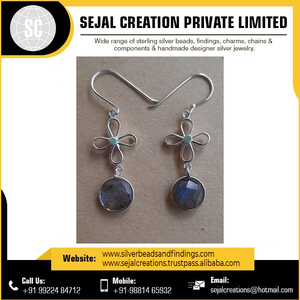 Vente chaude 925 argent boucles d'oreilles Boucles D'oreilles en Pierres Précieuses de L'inde - Product Image 4