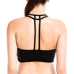 Soutien-gorge de sport sexy imprimé noir pour femme, en Spandex/Polyester, respirant et à séchage rapide - Product Image 2