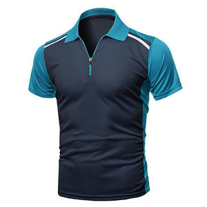 Camiseta con diseño de logotipo personalizado para hombre, Polo masculino de alta calidad con estampado de 100% algodón, precio al por mayor, informal, para gimnasio y fitness, con media cremallera - Product Image 6