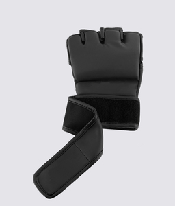 ถุงมือ MMA หนังแท้คุณภาพพรีเมียม สีดำ แบบครึ่งนิ้ว พร้อมสายรัด สำหรับฝึกซ้อมฟิตเนส-ขายส่ง - Product Image 3