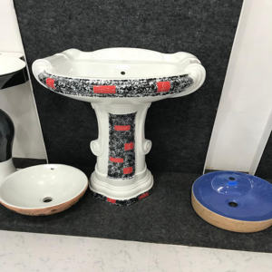 2022 Nouvelle Collection Lavabo en Kevon en céramique le plus vendu avec piédestal 575x425mm pour les lieux publics. - Product Image 3