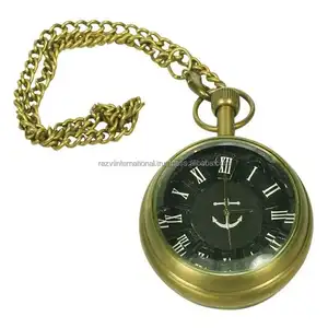 Black dial metal brass nautical watch