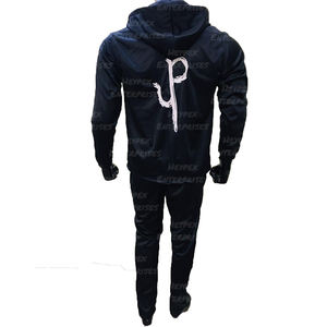 Sweat-shirt 2 pièces pour hommes, nouvelle collection, couleur noire, à fermeture éclair complète, en coton/Polyester, combinaison athlétique, pour la course, le Jogging, - Product Image 6