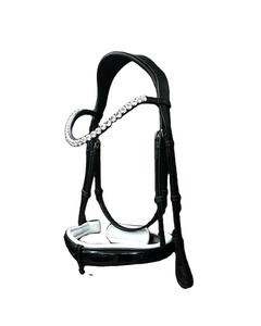 สายบังเหียนม้าหนังพีวีซีแบบเย็บตะเข็บแฟนซีสำหรับขี่ม้าหนังดีไซน์ทางกายวิภาคโลโก้ออกแบบได้ตามต้องการใส่สบายทนทาน - Product Image 1