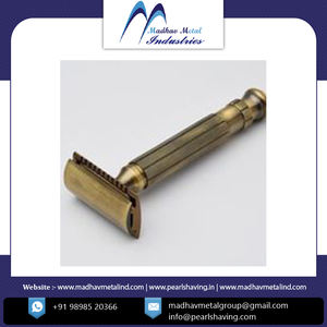 Maquinilla de afeitar de seguridad de calidad superior al mejor precio, maquinilla de afeitar de seguridad de doble filo de mango de latón clásico de la India - Product Image 2
