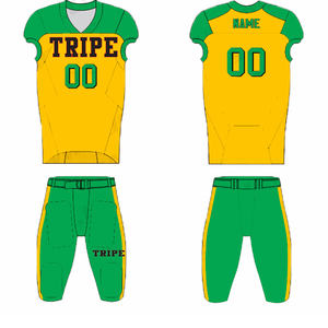 Uniforme de football américain personnalisé de haute qualité OEM, couleur unie, 100% polyester, respirant, séchage rapide, manches courtes, grande taille - Product Image 4