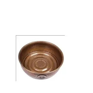 Bol de mélange en cuivre antique, non poli pour service à table, bol en cuivre pour le restaurant et ustensiles de cuisine - Product Image 1