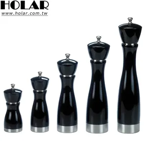 [Holar] Taiwan Made Black Pepper Mill with Rubber Wood