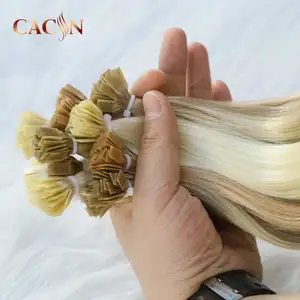 100% estensioni dei capelli a punta piatta pre-bonde in stile Yaki alla cheratina russa capelli umani europei qualsiasi colore 2 ~ 3 anni