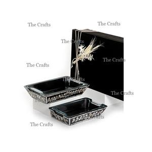 Wooden And <b>Glass</b> Serving <b>Tray</b> With Mop Work Set Of Two Different Size Greatest Quality Chocolates Serving <b>Tray</b> - Product Image 6