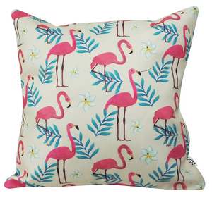 Flamingo Print <b>Square</b> Cushion Cover Bohemian Style Washable Home Decor <b>Pillow</b> Case - Product Image 1