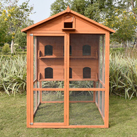 Cage à oiseaux en bois de pin massif et de style pir, étui vintage en bois pour grand oiseau volant, maison accessoire d'intérieur