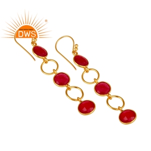 Boucles d'oreilles en pierre précieuse multi-aventurine, bijou plaqué or 18k, vente en gros, nouveaux styliste - Product Image 2
