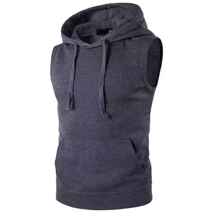 Camiseta sin mangas al por mayor, camiseta informal para hombre, de color sólido Sudadera con capucha, chaleco de gimnasio para hombre - Product Image 1