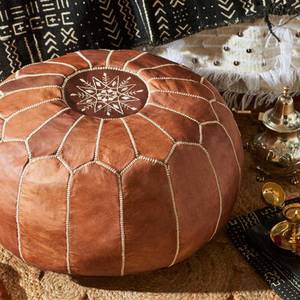 Pouf marocain, pouf pouf en cuir Marocain, pouf en cuir, salon pouf, pouf, - Product Image 1