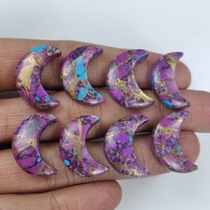 Nouvel arrivage de pierres précieuses calibrées en vrac cabochon turquoise cuivre violet naturel forme de lune pour la fabrication de bijoux-Fournisseur en gros - Product Image 2