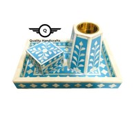 Nouvel ensemble Mubkhar 2027 de qualité supérieure, artisanat vintage classique en bois d'acacia et résine, brûleur d'encens Bakhoor arabe multifonctionnel