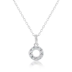 Real Cubic Zirconia Charm Pure 925 Sterling Silver Gemstone Pendant 18 Inch Chain Necklace Jewelry Wholesaler Manufacturer