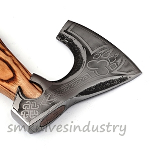 Échancrée en bois damas fait-main, 18 pouces, manche en bois trempé, belle axes (Smk1946) - Product Image 6