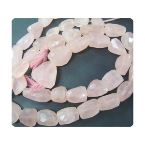 ลูกปัดโรสควอตซ์ทรงเหลี่ยมเพชรพลอยธรรมชาติ14ขนาดพิเศษยาว15-20มม. - Product Image 5