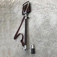 Bâton de marche pliable en aluminium de qualité avec siège et éclairage pour la pêche et la chasse, noir