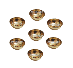 ชามเสิร์ฟอาหารทองเหลืองทุบชามทรงกลมสีทองและดำ - Product Image 2