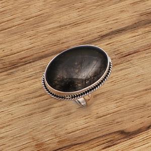 ขายส่งแหวนพลอยทับทิมธรรมชาติสีดำธรรมชาติแหวนเงินสเตอร์ลิงทรงวงรีอัญมณีทำด้วยมือเครื่องประดับผู้หญิง - Product Image 2