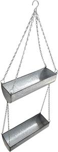 Lot de 2 pots de fleurs et jardinière Plateau suspendu en métal galvanisé Personnalisable - Product Image 3