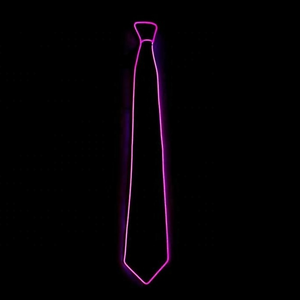 EL alambre de cuello corbata raya LED rayas de neón brillantes haciendo accesorios de <span class=keywords><strong>moda</strong></span> luminosa hombres corbata - Product Image 3