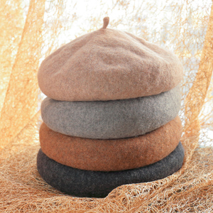 Chapeau béret d'<span class=keywords><strong>hiver</strong></span> en laine feutrée personnalisé pour femmes vente en gros - Product Image 3
