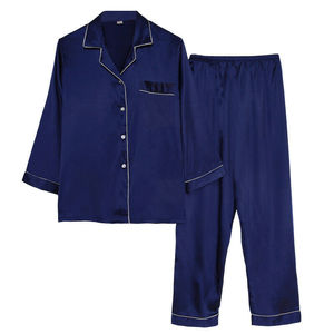 สีที่กำหนดเองสไตล์สบายซาตินชุดนอนชุด - Product Image 1