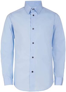 Vestido ajustado de manga larga para niños, camisa de estilo con puños abotonados y dobladillo de camisa, 100% algodón - Product Image 2