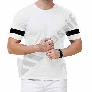 Camisetas Unisex de alta calidad 100% algodón de gran tamaño satén ganchillo patrón sólido impresión Digital diseño de logotipo personalizado para hombres - Product Image 3