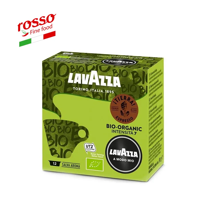 Lavazza Tierra कार्बनिक कॉफी कैप्सूल Caffe' Italiano-इटली में किए गए एक Modo Mio 12 Pcs X 7.5G जमीन कॉफी 0,25Kg पीने