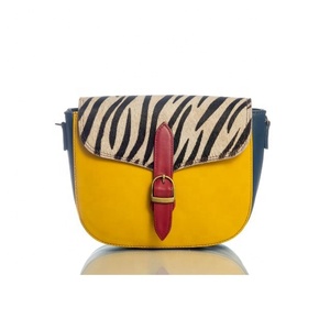LW-Bolso de mano de piel auténtica para mujer y niña, bolsa de mano hecha a mano, multicolor, a la moda, 100% - Product Image 1