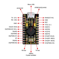 Placa de desarrollo para Arduino Pro Micro ATMEGA32U4-MU, 5V, 16MHZ