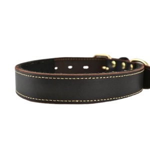 Collier de chien en cuir véritable Vegan, style classique, cuir PU, animaux de compagnie, couleurs personnalisées, doux rembourré, avec boucles - Product Image 1