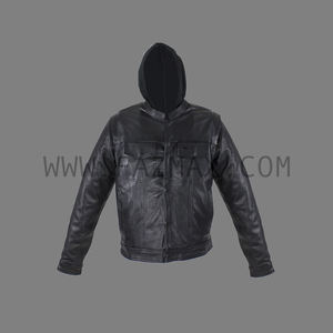 Chemise en cuir avec manches amovibles et sweat à capuche - Product Image 4