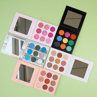 Faites votre propre maquillage palette d'ombres à paupières mates scintillantes personnalisées 9 couleurs emballage marque privée