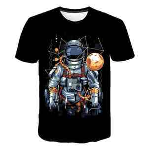 เสื้อยืดแขนสั้นทรงโอเวอร์ไซส์ของผู้ชายทำจากผ้าฝ้าย100% เสื้อยืดคอกลมพิมพ์ลายดิจิตอล3D ยาวจากบังคลาเทศ - Product Image 2