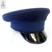 Sombrero de gorras de pico de uniforme negro liso Sombreros de uniforme OEM para sombrero plano de capitán de cabina de conductor