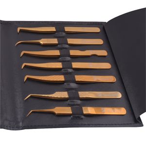 Kit de pinces à cils, outils pour maquillage, faux-cils, avec étui en cuir, set de 1, 14 pièces - Product Image 5