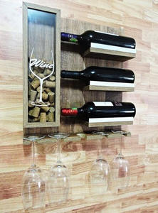 Estante de Pared para Botellas de Vino y Copas de Madera Estilo Vintage, Diseño Redondo Vintage, Decoración del Hogar, Enfriador de Cerveza, Soporte para Copas de Fiesta - Product Image 6